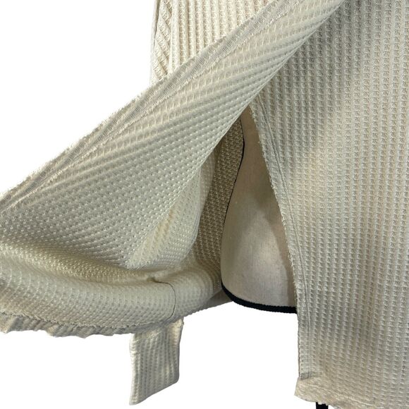 Free People Large Thermal Top Juicy Cowl Neck Split Back Long Sleeve Stone Cold - Picture 9 of 10